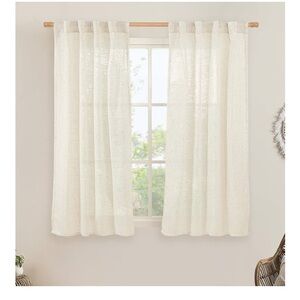 LAMIT Natural Linen Semi Sheer Curtains